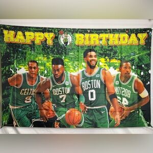 Boston Celtics Birthday Backdrop Banner 5x3Ft.